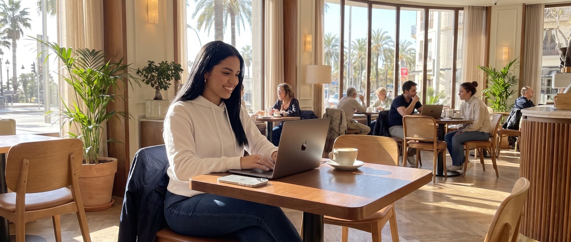 Dueña revisando el estado de resultados en su laptop