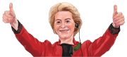Ursula von der Leyen con dos pulgares arriba